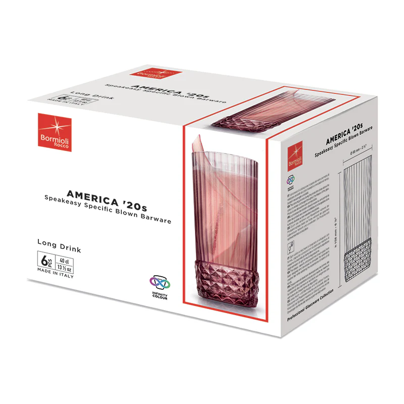 America 20s Long Drink 40 cl Set 6 Pezzi Lilac Rose - Image 3