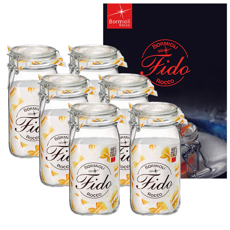 Fido 150 cl Vaso Ermetico Set 6 Pz Con Ricettario Fido