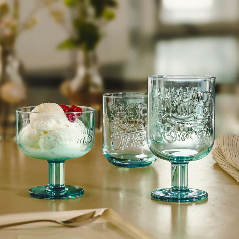 Graphica Federal Green Bicchiere Acqua 39,5 cl Set 6 Pz in Vetro Colorato Verde - Image 2